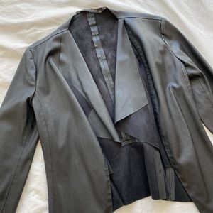 black leather blazer